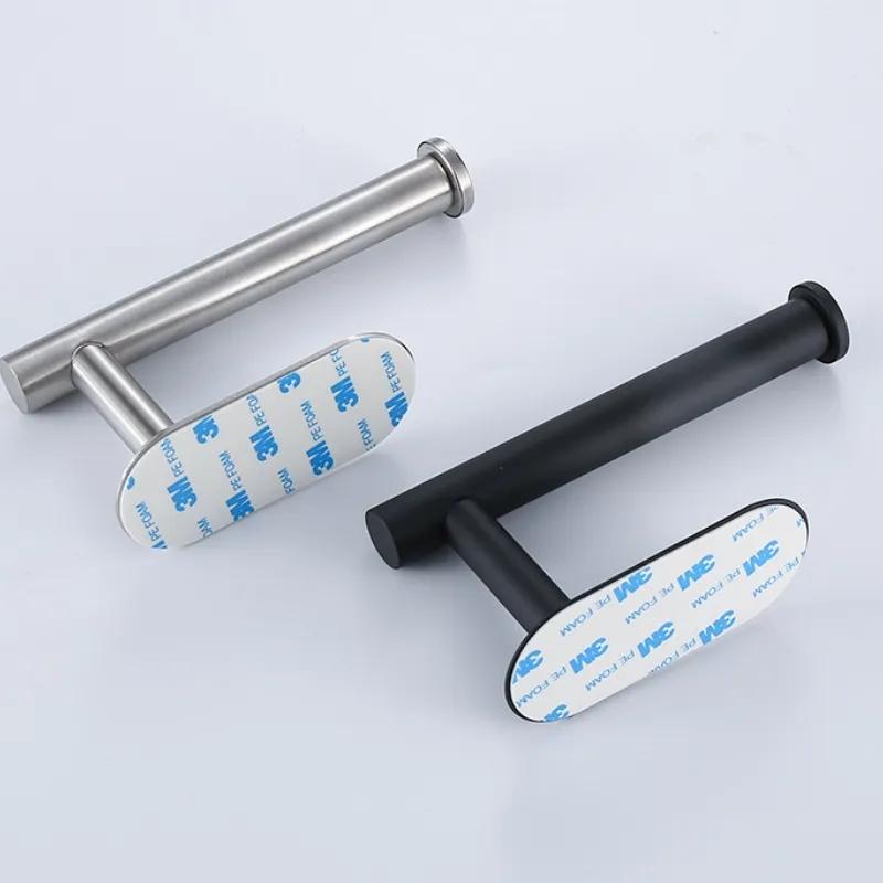 Self Adhesive Toilet Paper Towel Holder Stainless Steel Wall Mount No Punching Tissue Towel Roll Dispenser for Bathroom Kitchen