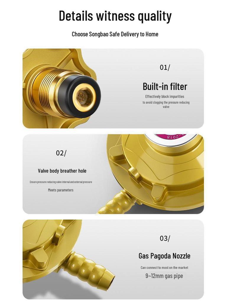 0.6L Gas Pressure Reducing Valve - Explosion-Proof, Leak-Proof, Self-Cutting, Thickened Household LPG Tank Model