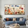 Abstract Orange Blue Flowers Canvas Painting Poster Red Flower Wall Art Print Decorative Picture Modern Living Room Home Decor Unframed
