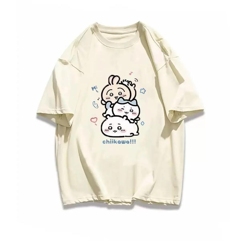 Chiikawa Toilet Time T-Shirt Women's Short Sleeve T-Shirt Cute Summer Comfort Pop T-Shirt Women's Fashion Casual Top#Color