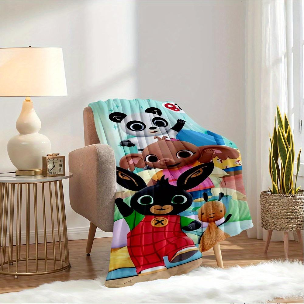 1pz Coperta Plaid in Flanella, Panda, Coniglietto, BingPattern Stampata, Calda Accogliente Morbida Coperta Per Divano Letto Divano Auto Ufficio Viaggio190