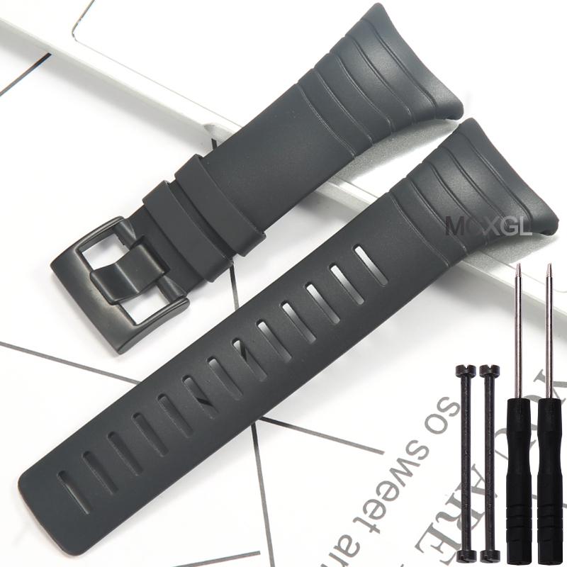 Gumový náhradní řemínek pro Suunto core Pánské sportovní vodotěsné hodinky Černé doplňky k hodinkám Náramky