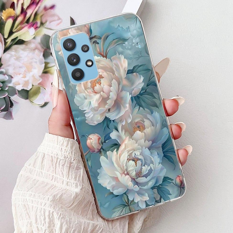 For Samsung A32 5G Case SM-A326B Clear Cute Cat Fashion Funny Painted Back Cover For Samsung Galaxy M32 5G Phone Case SM- M326B