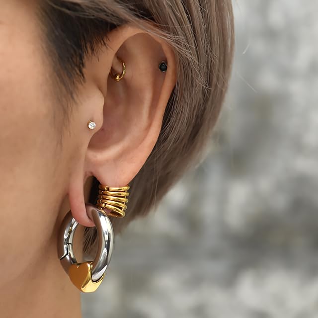 One Touch Pier 2g 3WAY Heart Earrings Magnet Magnet Clicker Earrings Stainless Steel Earrings Ring Earrings Expansion Earrings [BONshape]