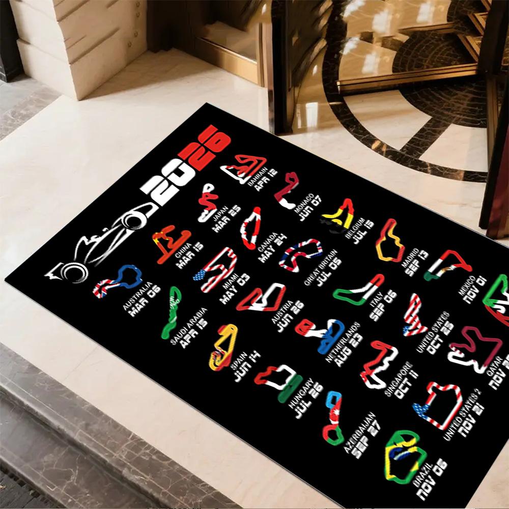 Formula Calendar Area Rug Suitable for Entryway Balcony Dormitory Kitchen Antislip Carpet Decorate Offices