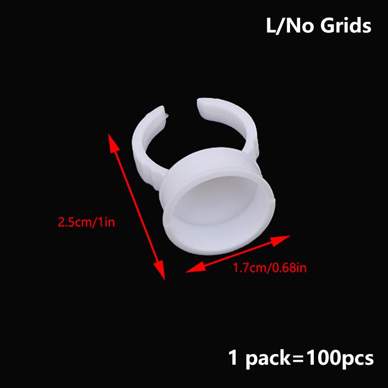 100Pcs Disposable Plastic Large Makeup Pigment Rings Tattoo Glue Holder For Nail Art Eyelash Extension