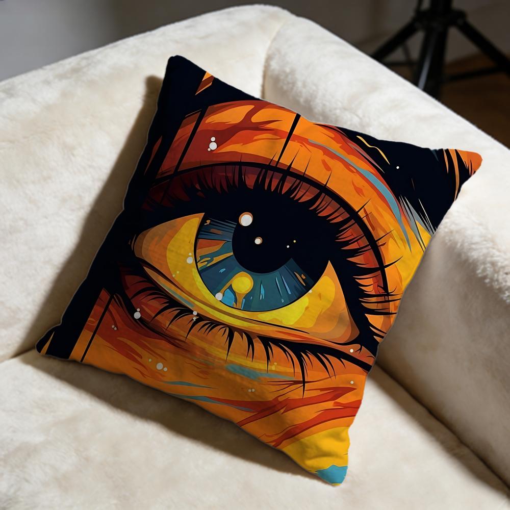 Creative Art Eyes Cushion Cover Soft Decorative Pillow Case Suitable for Bedroom Sofa Car Travel Use