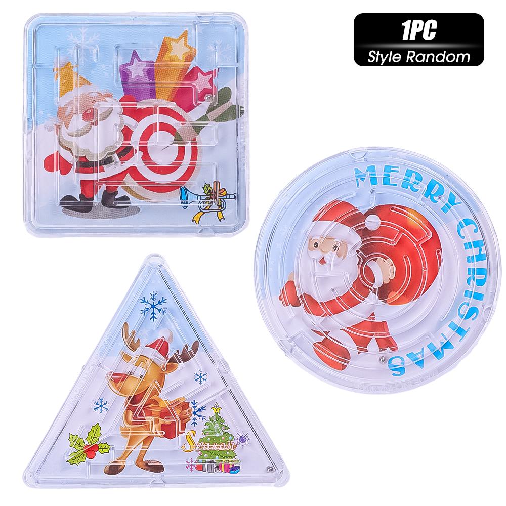Dětské vánoční téma chodící korálkové bludiště hračky kreslený los Santa vzor trénink koordinace ruka-oko puzzle hračka vánoční dárky