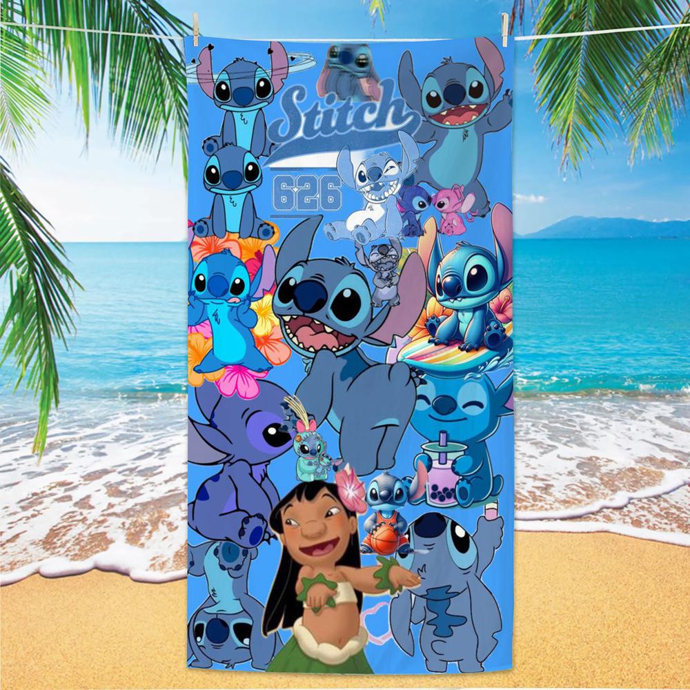 American Cartoon Figure Print Thick Microfiber Beach Towel Quick Dry Bath Blanket For Kids
