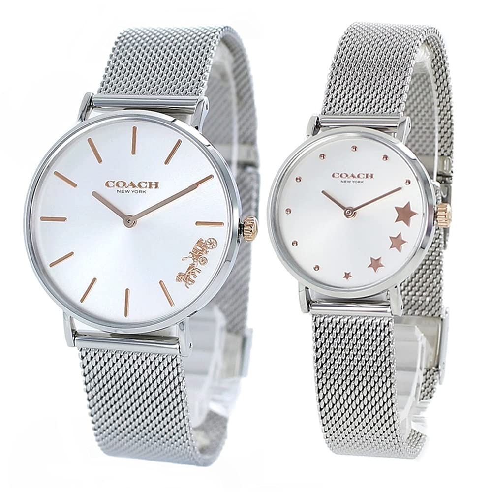 

Pair Watch Storage Box Perry Collection Silver 1450312414503519 Watch [Coach] Men s Women s [Item]