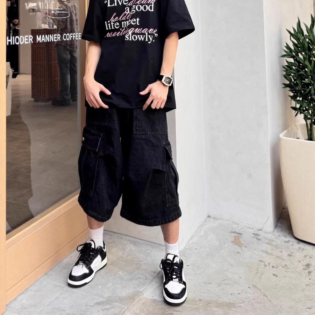 Джинсы для пар JYL Vibe Китайский уличный стиль Звездная вышивка Свободный американский хип-хоп Деним 3XL