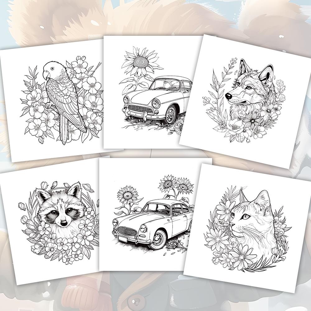 1pc,Adult coloring book,30 sheets different patterns 8.3x8.3''100gsm,is a Valentine's Day Easter holiday gift