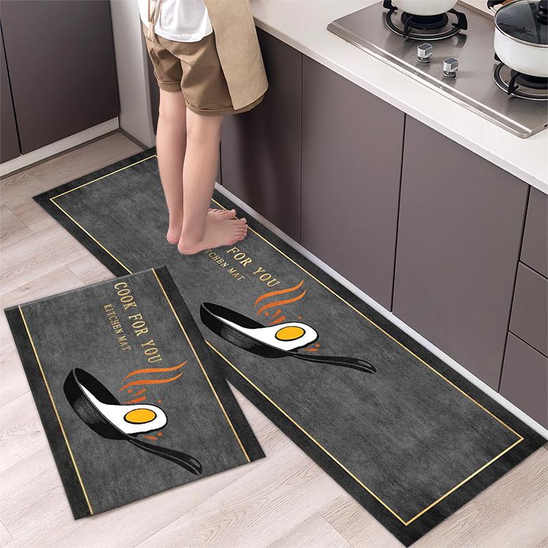 Fashionable Simple Nordic Style Kitchen Floor Mat Household Carpet Long Strip Door Mat Modern Home Decor 