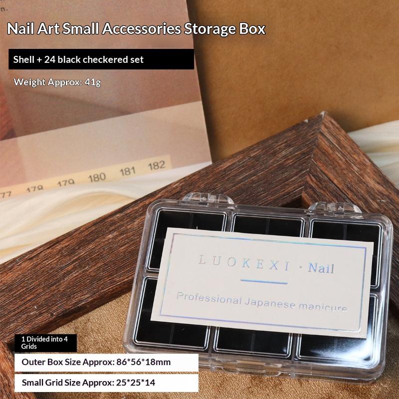 24Grids Nail Decoration Accessories Storage Box Transparent Jewelry Earrings Display Box Storage Container