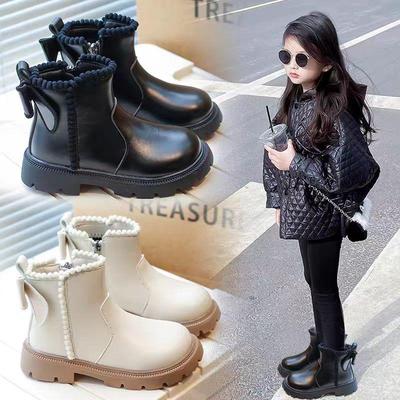 Girls' Fashionable Martin Boots: Autumn/Winter 2025 with Soft Soles and Velvet, Princess Ankle Design.
