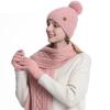 High Quality Winter Knitted Warm Set Custom Logo  Winter Gifts for Men and Women Scarf Beanie Hat and Gloves