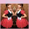 Elegant Adult Sexy Women's Cartoon Minnie Mouse Costume With Polka Dots For Halloween