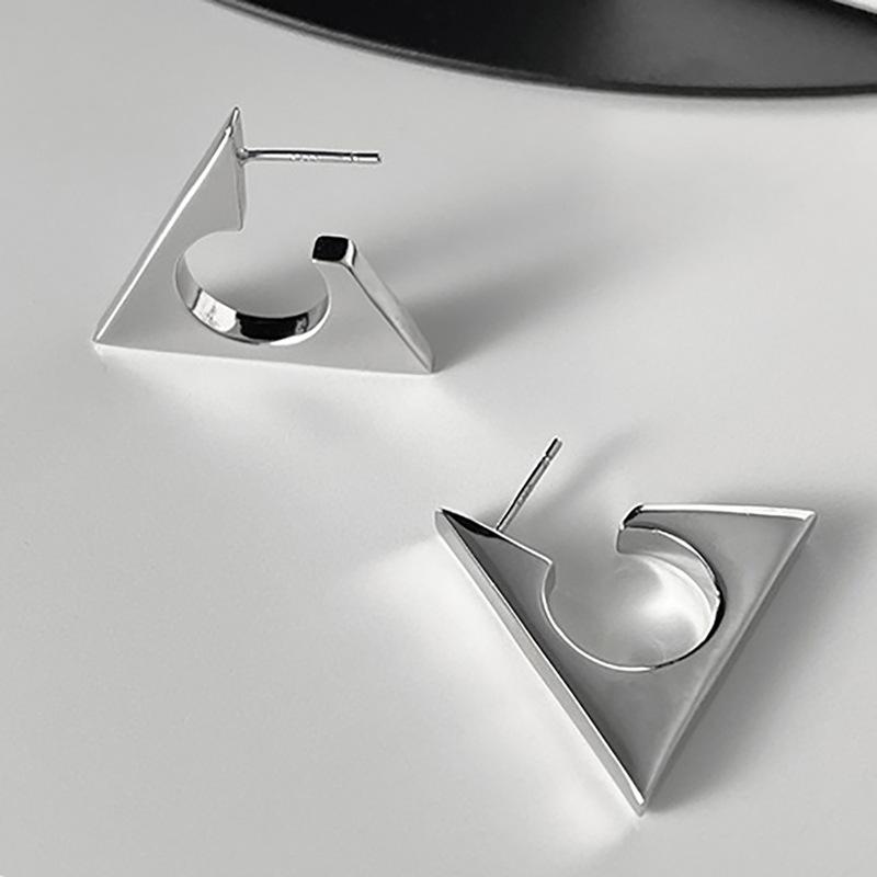 

Геометрические треугольные серьги-гвоздики женские простые легкие роскошные дизайнерские серьги Niche Ins Cold Wind Earrings