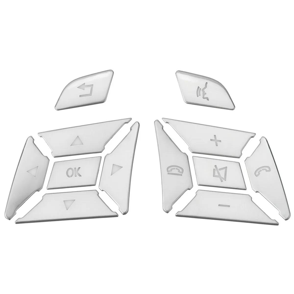 

Крышка кнопки рулевого колеса автомобиля, отделка переключателя, украшение для Mercedes Benz ABCE ML GL CLA GLA GLK SL Class W176 W246 W212 W204 серебряный