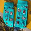 Unisex Cotton Long Socks for Men and Women - Trendy Printed Design for Daily Wear