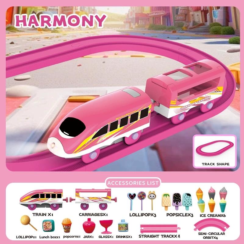 

MagneticTracks Car Toys Set for Girl, Princess Harmony Set Toys for Kids with Light Music, Track Vehicle Toy Gift Girl Birthday style B