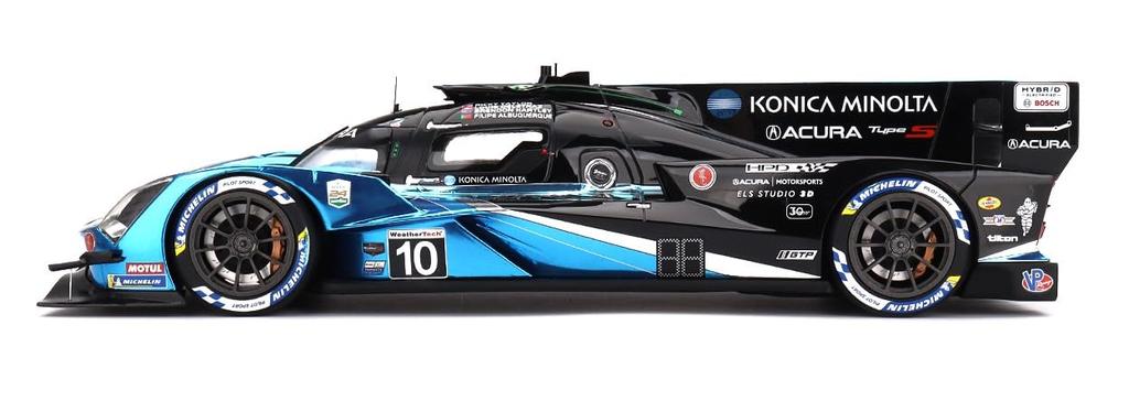 NEJVYŠŠÍ RYCHLOST Acura GTP IMSA Daytona 24 hodin 2023 2. místo vůz Konica Minolta Acura Dokončený produkt ARX-06 #10 v měřítku 1/18
