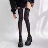 Dámské podvazkové sametové punčocháče se širokým lemem Lolita Tenké stehenní punčochy s podvazky Vysoko nad koleno Ponožky vysoko nad koleno ve stylu College