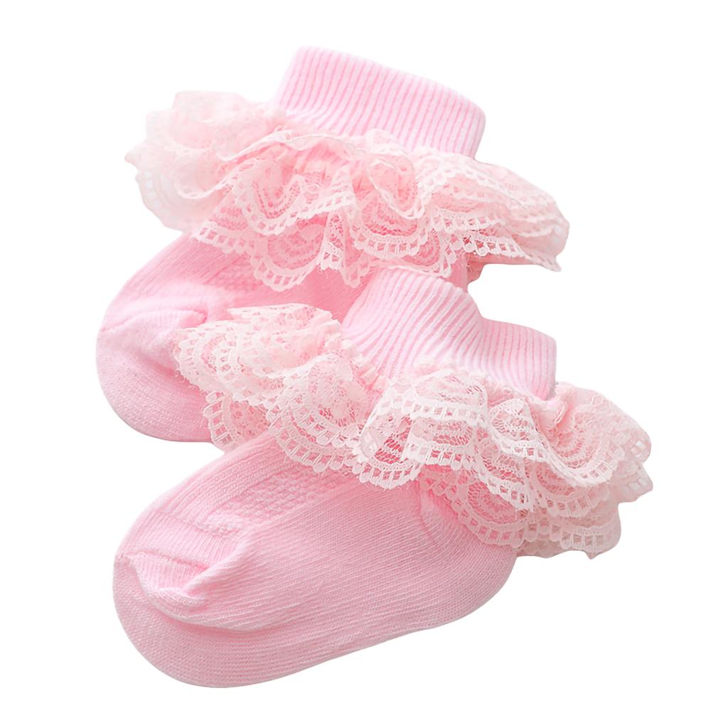 0-12 Monate Neugeborenes Baby Baumwollsocke Spitze Prinzessin gekämmte Baumwollsocken für Mädchen Sommer Frühling Säugling Baby Rüschen Kurze Socken