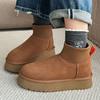 2027 Winter Damen Schuhe Wasserdicht Lammfell Schneestiefel Plateau Fell Wolle Warm Knöchelhohe Stiefel Klassisch Ultra Mini Damen Hohe Absätze