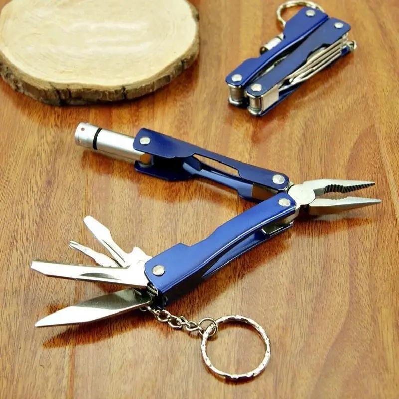 Blue Pocket Fishing Pliers Multi-Purpose Fishing Tool LED Flashlight Tool for Camping Multi Tools