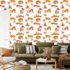 Foxes wallpaper in watercolor style for living room and bedroom 50x1000
