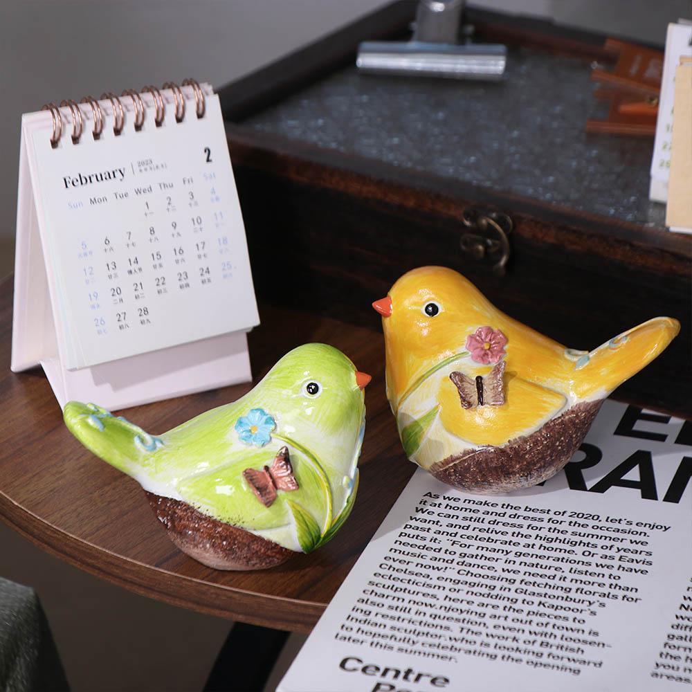 Resin Crafts Mini Bird Statue Cute Desktop Bird Ornaments  Living Room Bedroom