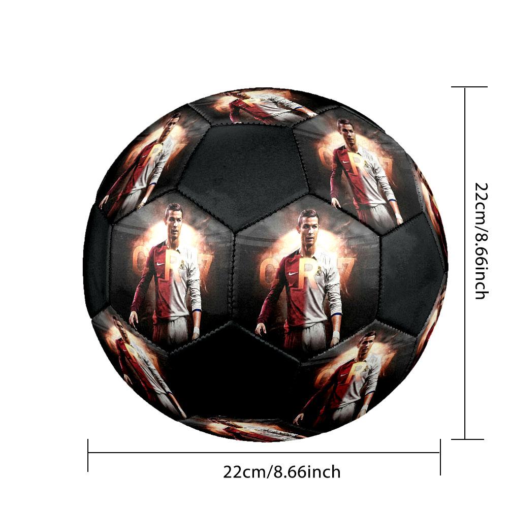 1PZ Cristiano Ronaldo Leggenda taglia 5 pallone da calcio PrahaPallone da Calcio Indoor Colorato Per Tutte le Età Cucito a Macchina PVC Pronto per la Competizione Resistente Alto Rimbalzo