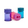 Double Pencil Sharpener - Rapesco - Transparent - Metal Blades - Shavings Compartment - Mixed