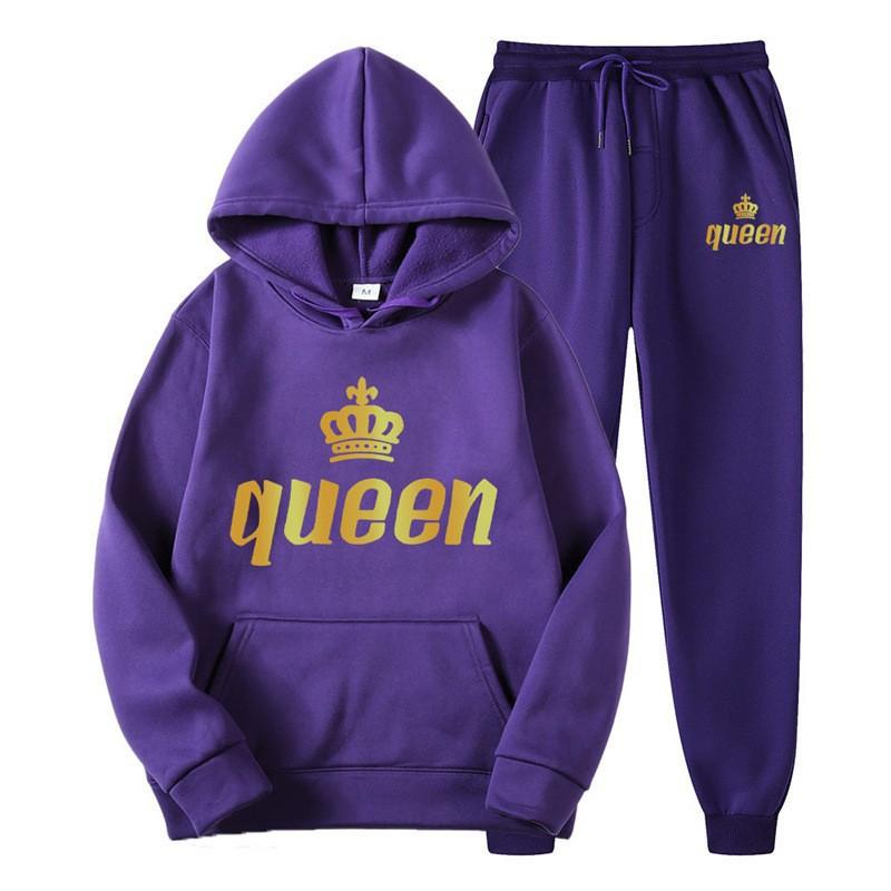 Hot-selling Fleece Pullover Hoodie Sweatpants Set Men and Women Youth Fashion Casual Letter Printing 2-piece Set