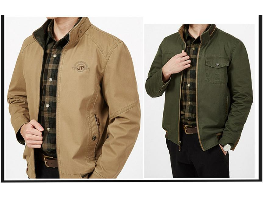 8571 Chaqueta Casual Reversible de Doble Cara para Hombre, 95% Algodón, Marca Top.