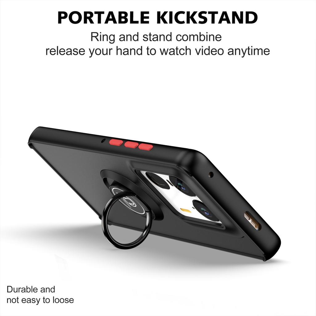 Etui Armor Matowe Twarde PC Tylna Pokrywa dla Motorola Moto Edge50 Ultra Odporne na Wstrząsy Magnetyczny Metalowy Pierścień Funda