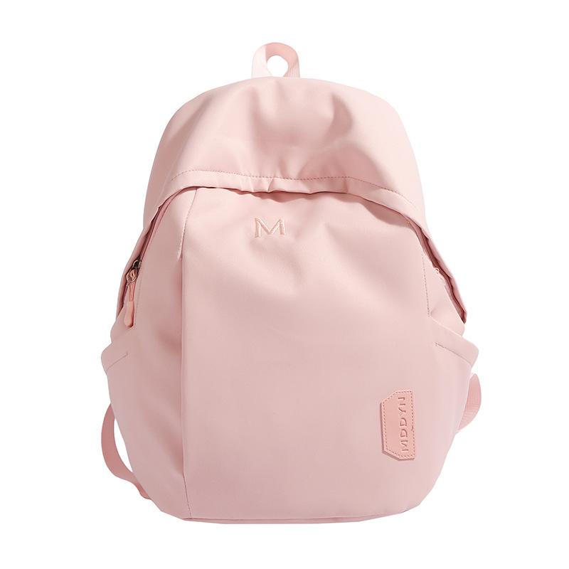 Schoolbag Korean version ins simple backpack women's high-value girl light travel backpack solid color new student schoolbag