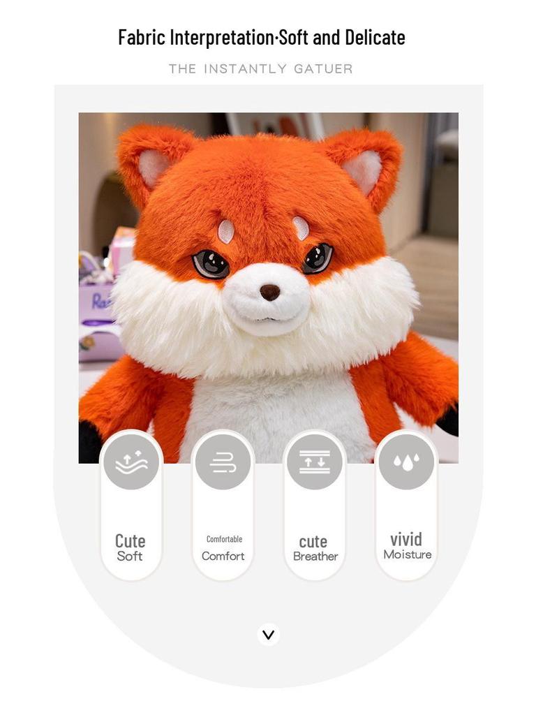 Cute Lying Fox Plush Toy Pillow - Birthday Gift