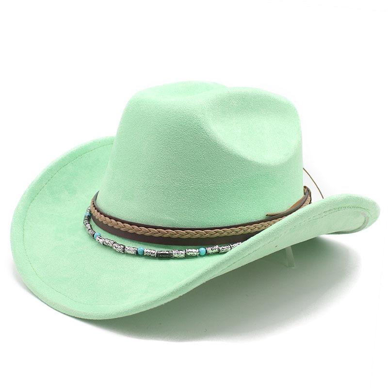 New ethnic style decorative suede jazz top hat with big brim suede one-word top men's and women's denim hat felt hat