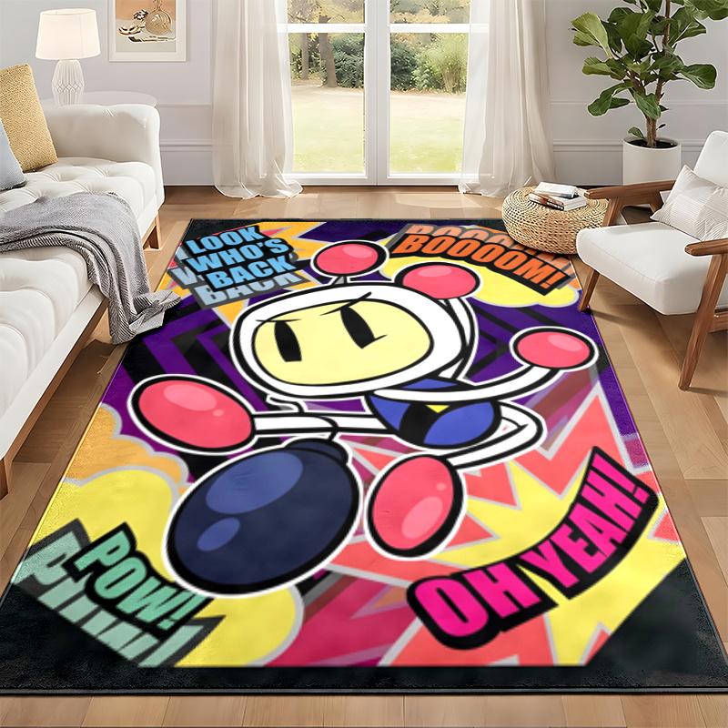 Bomberman Carpet Door Mat for Living Room or Bedroom Protective Mat Under Chair Office Decoration Christmas Gift Birthday Present