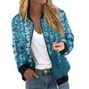 Jackets For Women Long Sleeve Lightweight Zip Up Cropped Print Outerwear Casual Quilted Jackets with Pockets