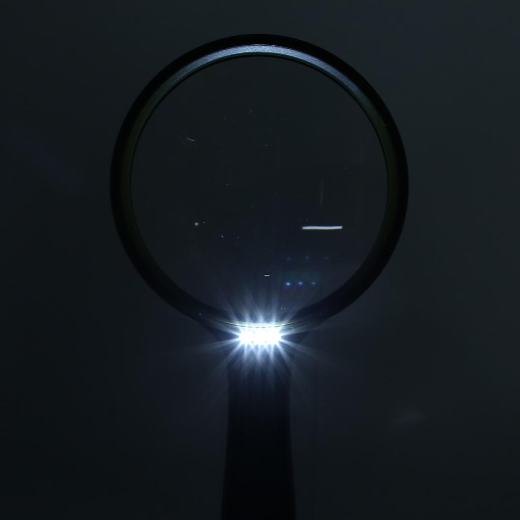1.8X 5X Lens Magnifying Glass Battery Powered 3LED Handheld Magnifier for Reading