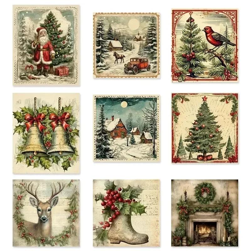 9pcs Merry Christmas Wine Bottle Label Wraps Stickers Xmas Party Decoration New Year Navidad Gift DIY Sealing Stickers Supplies