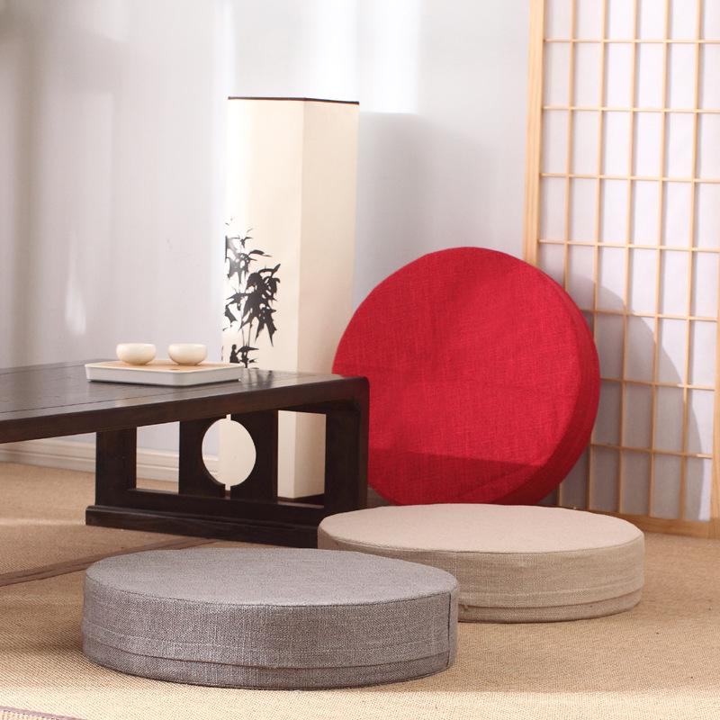 Japanese Linen Bay Window Cushion - Thickened, Removable, Washable Tatami Meditation Mat