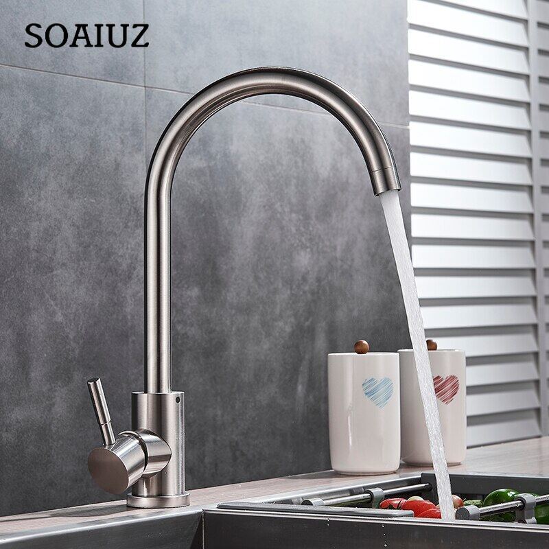 Home Matte Black Kitchen Faucet  Single Handle 360 Degree Rotation Kitchen Crane Hot and Cold Water Mixer Faucet