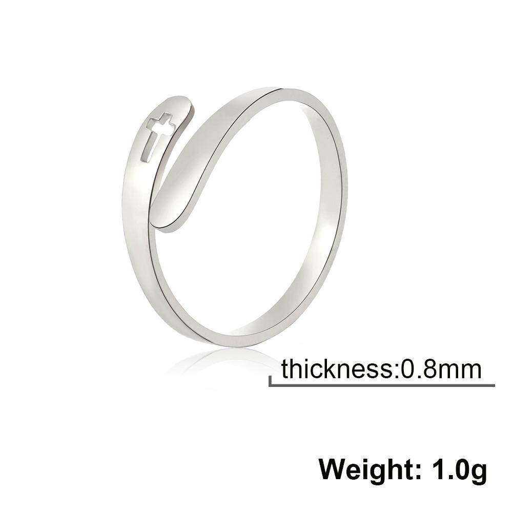 Christliches Kreuz Ring für Damen Herren Edelstahl Minimalistisch Verstellbar Fingerringe Schmuckliebhaber Geschenk