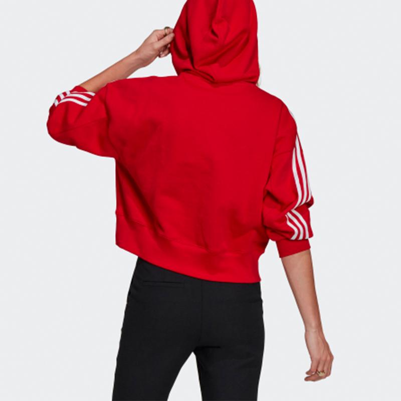 Adidas Originals Einfarbiges Kapuzensweatshirt Damen Sweatshirt Hellkarmesinrot GN2892