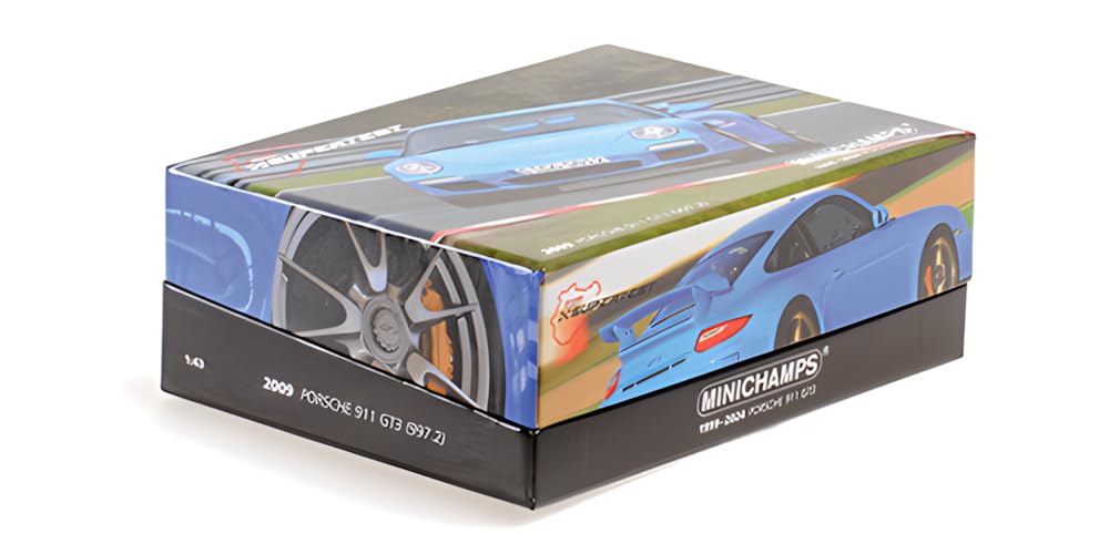 Minichamps 400068025 Porsche 911 GT3 Blue Sports Car 2009 Scale Model Car 1/43