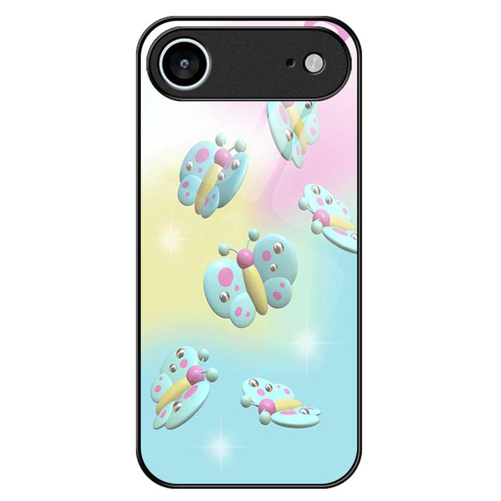 

For iPhone 17 Air Case TPU PC Tempered Glass Pattern Printing Phone Back Cover B0146